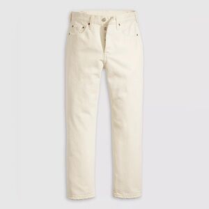NWT Levis 501 Original Cropped High Rise Straight Leg 23 x 26 in Ecru White